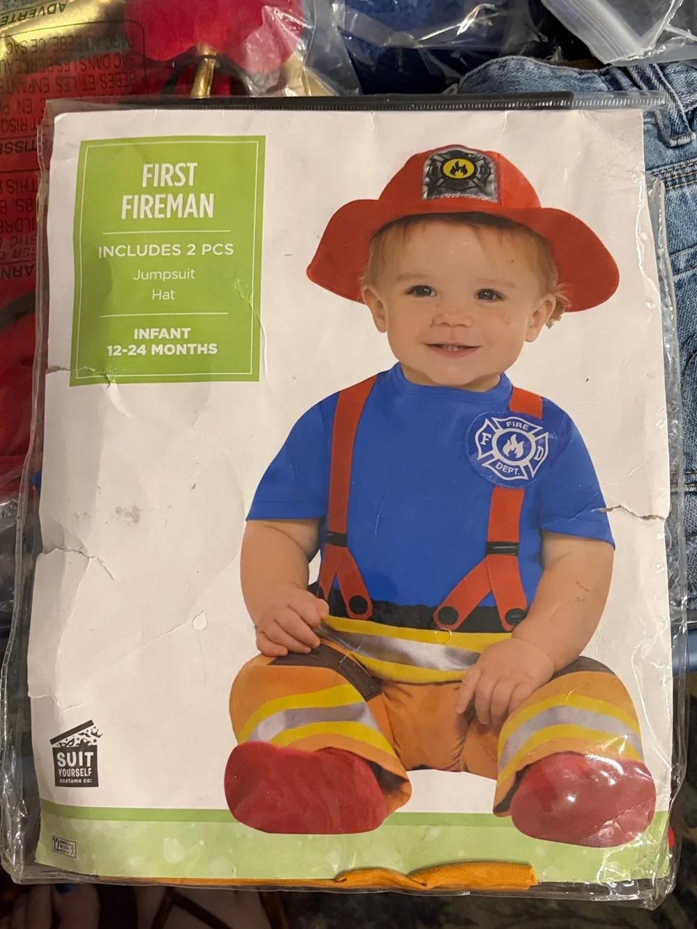 NWT Firefighter Costume Hat and Outfit